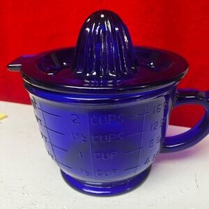 Blue Glass Citrus Juicer